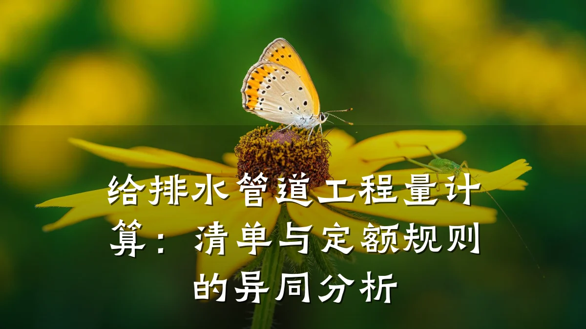给排水管道工程量计算：清单与定额规则的异同分析